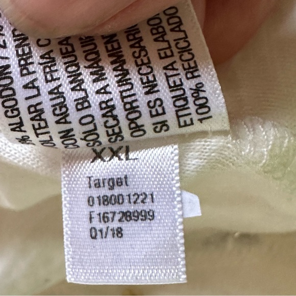 Merona White Silver & Gold Sparkling V Neck Flowy Tee Large XXL New w/o tags - Picture 9 of 10